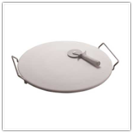 Pizza Stone with Rack and Pizza Cutter