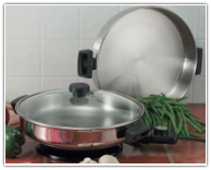 Precise Heat™ Round Stainless Steel Electric Skillet Set