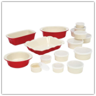 Wyndham House™ 28-Piece Red and White Stoneware Bakeware Set