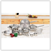 Chef's Secret® 16-Piece 5-Ply Stainless Steel Cooking Pans Set