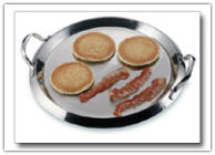 Maxam® Chef's Secret 2-Piece Stainless Steel Round Griddle with Glass Lid