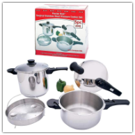 Precise Heat™ 5-Piece T304 Stainless Steel Pressure Cooker Set
