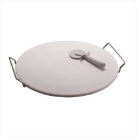 Pizza Stone with Rack and Pizza Cutter