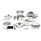 Longevity™ 32-Piece 9-Ply Stainless Steel Cookware Set