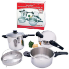 Precise Heat™ 5-Piece T304 Stainless Steel Pressure Cooker Set
